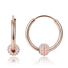 MINET Elegantní pozlacené stříbrné náušnice se zirkony