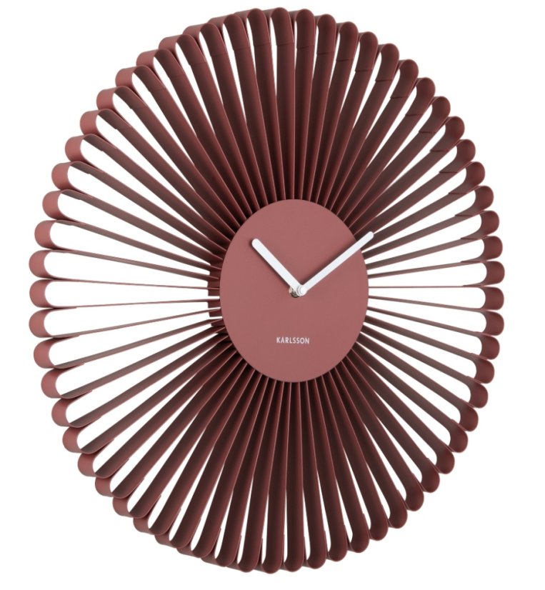 Nástěnné dekorační kovové hodiny 6074RD Karlsson 50cm, červené