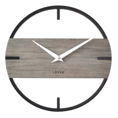 LAVVU Štýlové drevené hodiny LOFT v industriálnom vzhľade ?35cm
