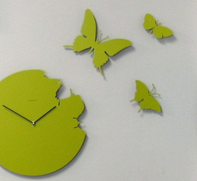 Dizajnové hodiny Diamantini a Domeniconi Butterfly green 40cm