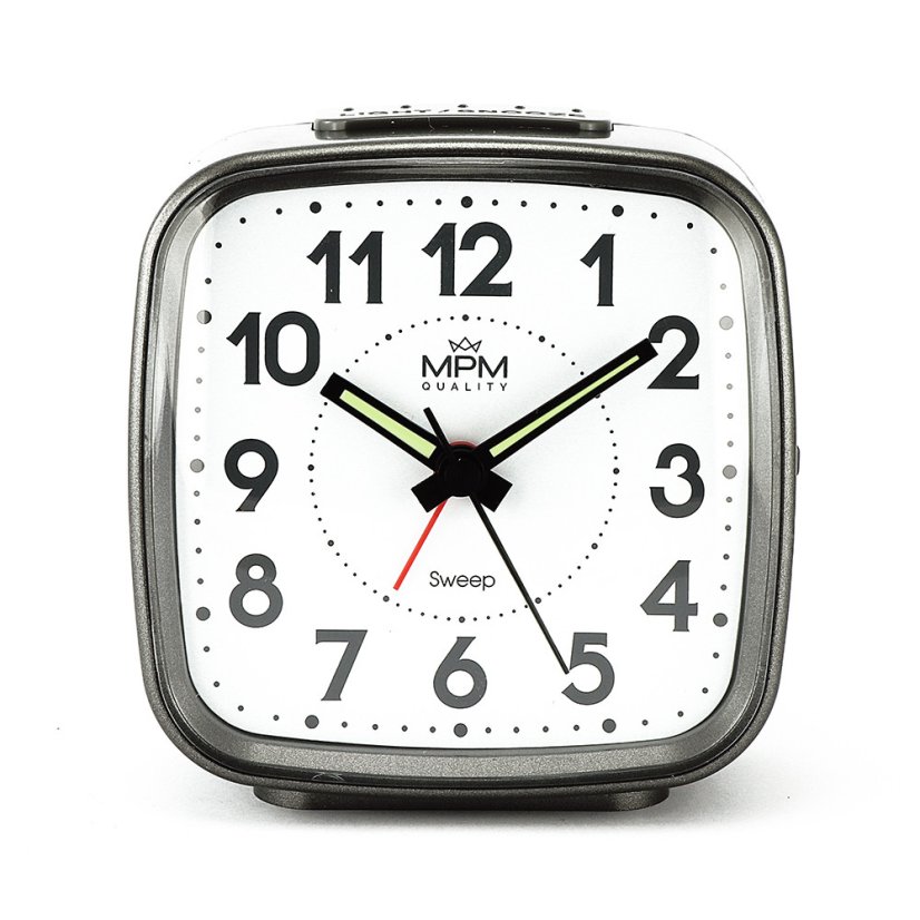 Budík s LED podsvícením a tichým chodem MPM  C01.3967.92