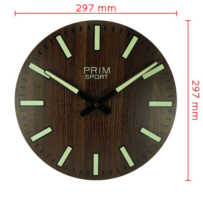 Drevené hodiny s tichým chodom PRIM Luminescent Sport II E01P.4131.5000
