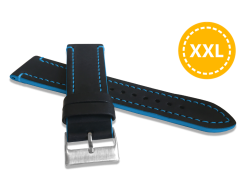 LAVVU XXL Predĺžený modro prešitý remienok TAILOR z luxusnej kože Top Grain - 24 - XXL
