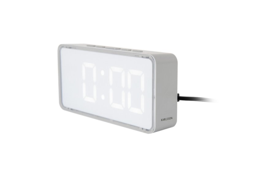 Designové LED hodiny - budík 6040WH Karlsson 14cm