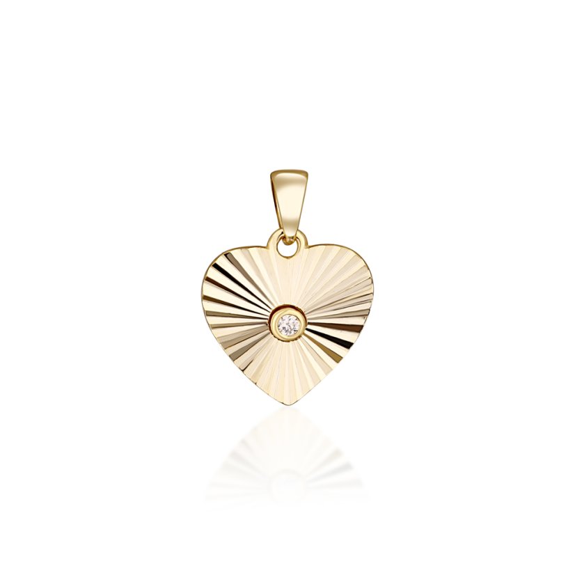 Pozlátený strieborný prívesok srdca JVD SVLP0946XH2GO00