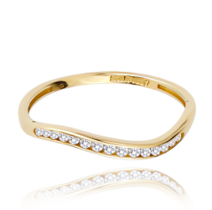 MINET Zlatý prsteň s bielymi zirkónmi Au 585/1000 veľ. 63 - 1,15g