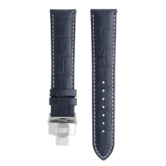 Kožený řemínek na hodinky PRIM RB.13234 (22 mm) - tmavý modrý/bílý - RB.13234.2220.3200.XL