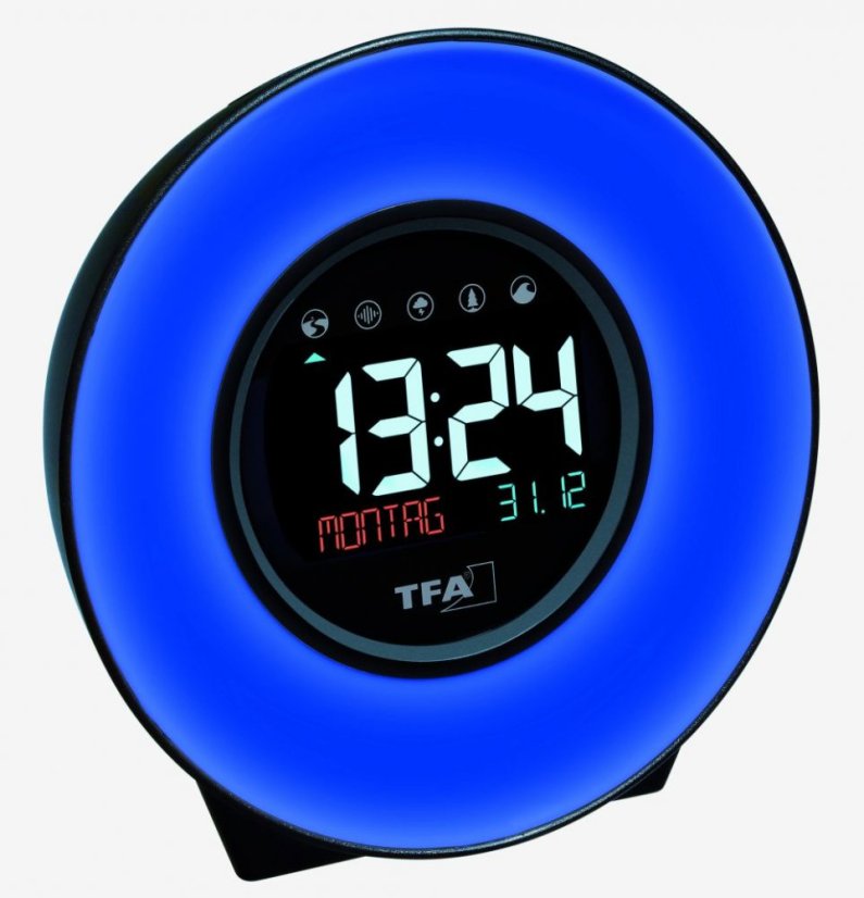 TFA 60.2023.02- Digitální budík se zvuky přírody a barevným podsvícením  MOOD LIGHT