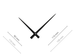 Černé hliníkové ručičky na hodiny 110 mm | 90 mm