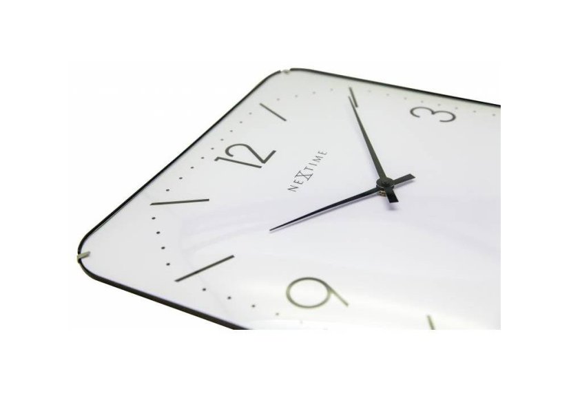 Dizajnové nástenné hodiny 3174 Nextime Square Dome 35cm