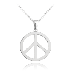 MINET Stříbrný náhrdelník PEACE