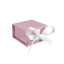 MINET Růžová magnetická krabička na šperky s bílou stuhou - 5 x 5 x 3 cm