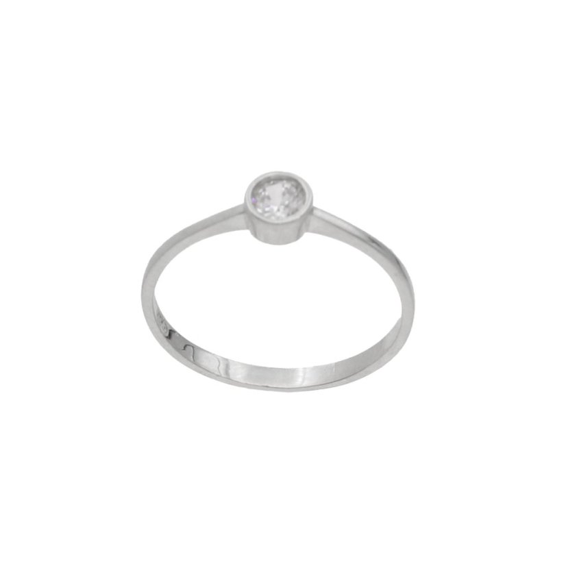 Zlatý prsteň z bieleho zlata so zirkónmi RRCA008W, veľ. 55, 1.35 g (585/1000)