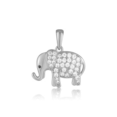 Strieborný prívesok so zirkónmi slon JVD SVLP1429XK6BI00