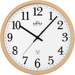 Nástenné rádiom riadené hodiny s tichým chodom MPM Radio Clermont - E01.4503.50