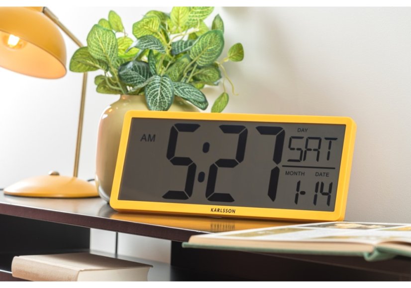 Digitální LCD hodiny 6020YE Karlsson 35cm