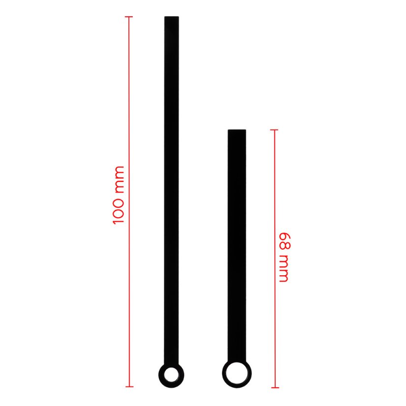Kovové hodinové ručičky B13 (96 mm, 65 mm) - černé - Ručičky hodinové B13 pár