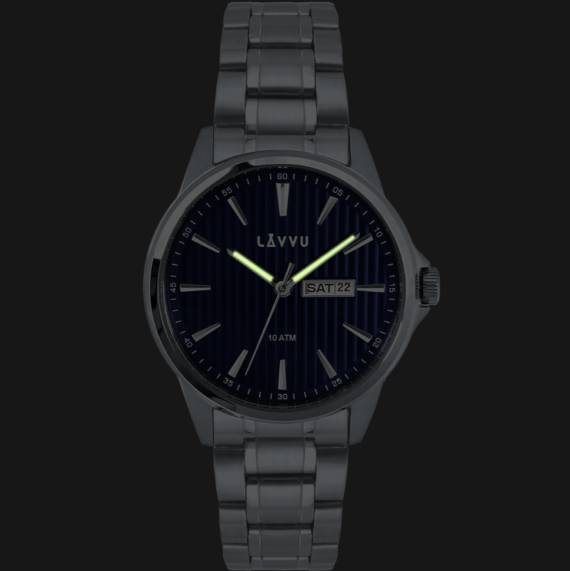 LAVVU Stylové pánské hodinky TRONES Deep Blue 100M