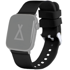 LAVVU Čierny silikónový remienok na hodinky pre APPLE WATCH 42-44 mm