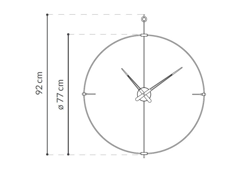 Dizajnové nástenné hodiny Nomon Bilbao Graphite Small 92cm