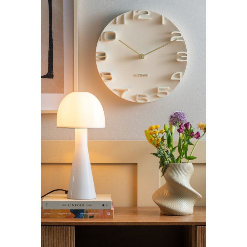 Designové nástěnné hodiny 5311CR Karlsson, béžové