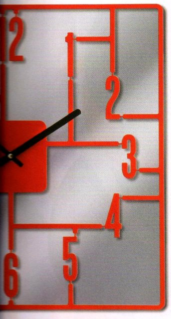 Dizajnové hodiny D&D 270 Meridiana 41cm Meridiana farby kov červený lak