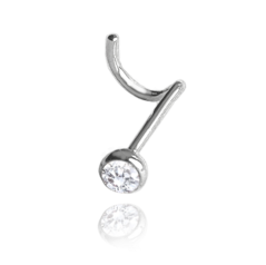 MINET Strieborný piercing do nosa so zirkónom