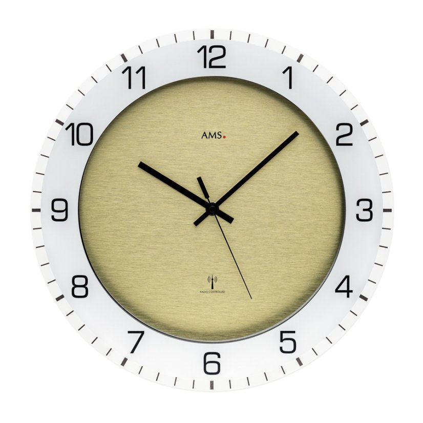 Designové nástěnné hodiny 5593 AMS řízené rádiovým signálem 38cm