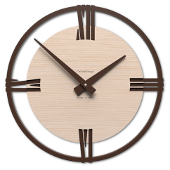 Designové hodiny 10-031n natur CalleaDesign Sirio 38cm (více dekorů dýhy) Dýha bělený dub - 81