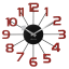 Čierno-červené moderné hodiny LAVVU DESIGN Numerals LCT1043