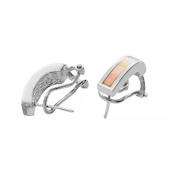 Stříbrné náušnice s barevným dekorativním proužkem 8243 - SER.8243