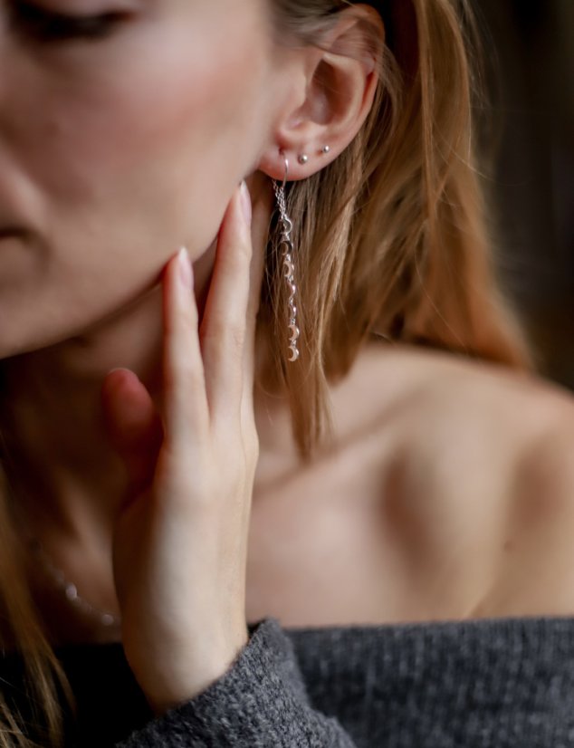 Strieborné visiace náušnice JVD SVLE0701S750007