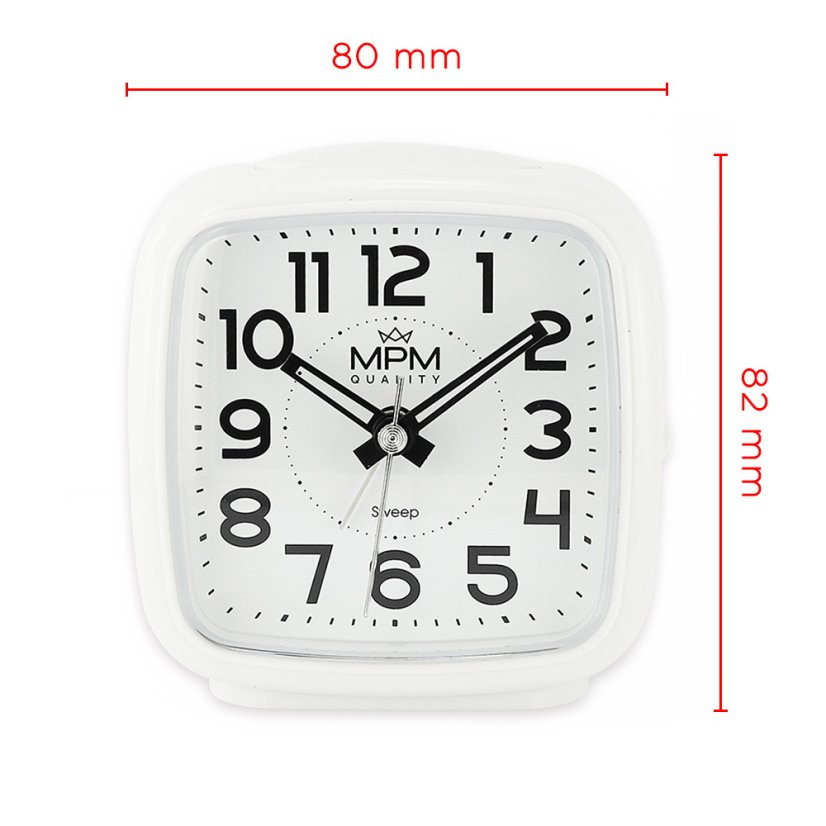 Budík s LED podsvícením a tichým chodem MPM  C01.3966.00
