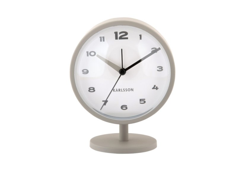 Dizajnové stolné hodiny s budíkom 6027GY Karlsson 14cm