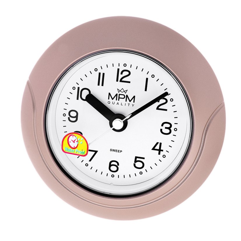Kúpeľňové hodiny MPM Bathroom clock - ružové zlatenie - E01.2526.23
