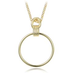 MINET Pozlátený moderný strieborný náhrdelník kruh