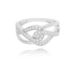 Stříbrný prsten MINET s bílými zirkony vel. 62