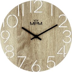 Dřevěné hodiny s tichým chodem MPM E07M.4118.50