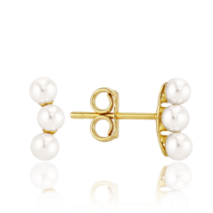 MINET Decentní zlaté náušnice s perlou Au 585/1000 0,95g