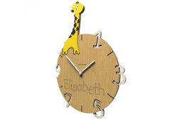 Detské hodiny CalleaDesign žirafa 42cm (možnosť vlastného mena)