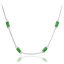 MINET Strieborný náhrdelník so zelenými zirkónmi Ag 925/1000 10,05g