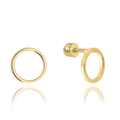 MINET Zlaté náušnice kroužky na šroubek Au 585/1000 1,50g