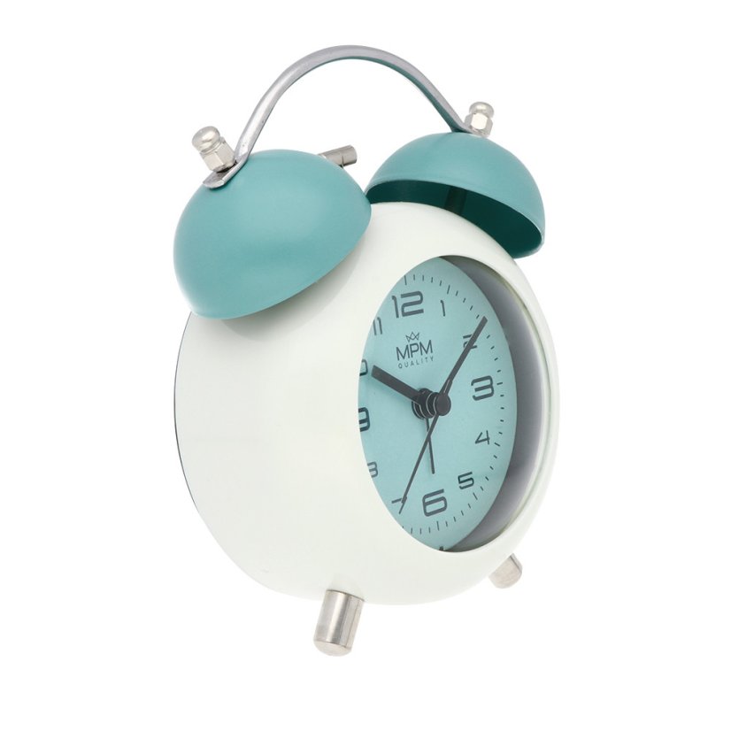 Designový kovový budík s klasickým mechanickým zvoněním MPM Kitty - B - C01.4433.31
