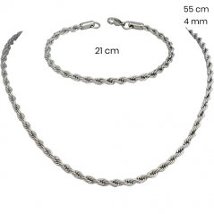 Oceľový náhrdelník + náramok 24324755