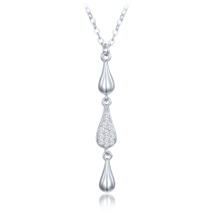 MINET Luxusný strieborný náhrdelník s bielymi zirkónmi