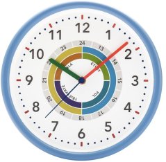 Dětské nástěnné hodiny ELTON Naučím se čas - modré - E11.4626.007034