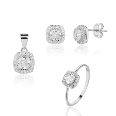 Stříbrná souprava se zirkony JVD SVLS0128SJ6BI58