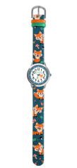 CLOCKKODIEL Modré detské hodinky LÍŠKY