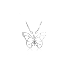 Stříbrný náhrdelník se zirkony motýl JVD SVLN0152XH20042