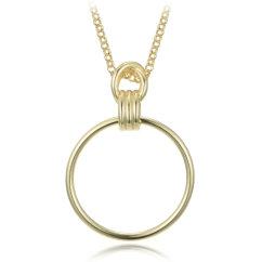 MINET Pozlacený moderní stříbrný náhrdelník kruh
